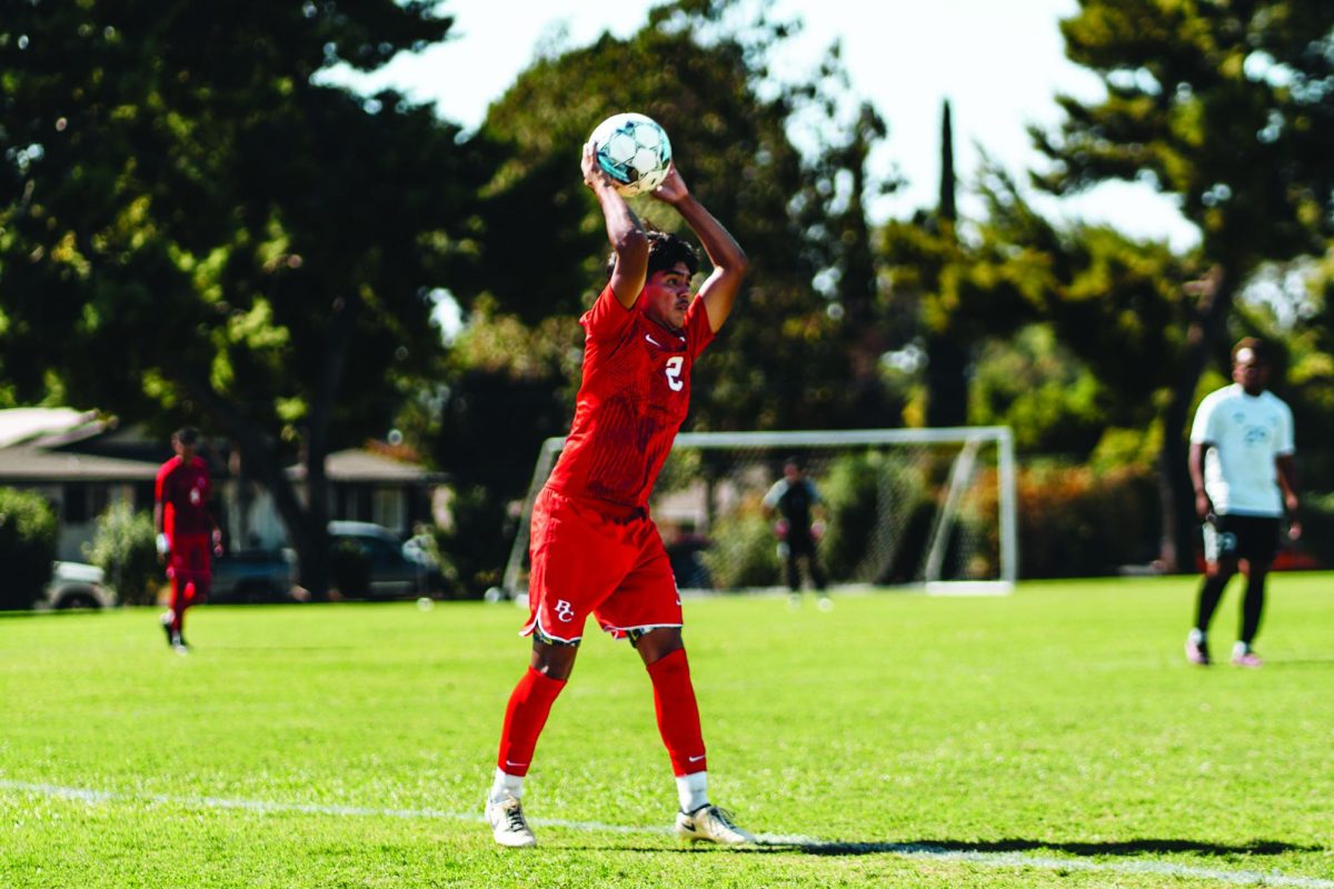 Defender Oscar Villagrana #2 throws in for Bakersfield College.