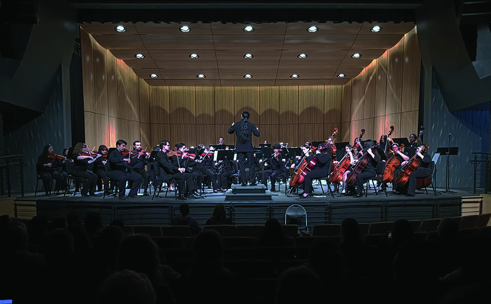 Dr. Leo Sakomoto Conducting the BC and CSUB combined Orchestra. 