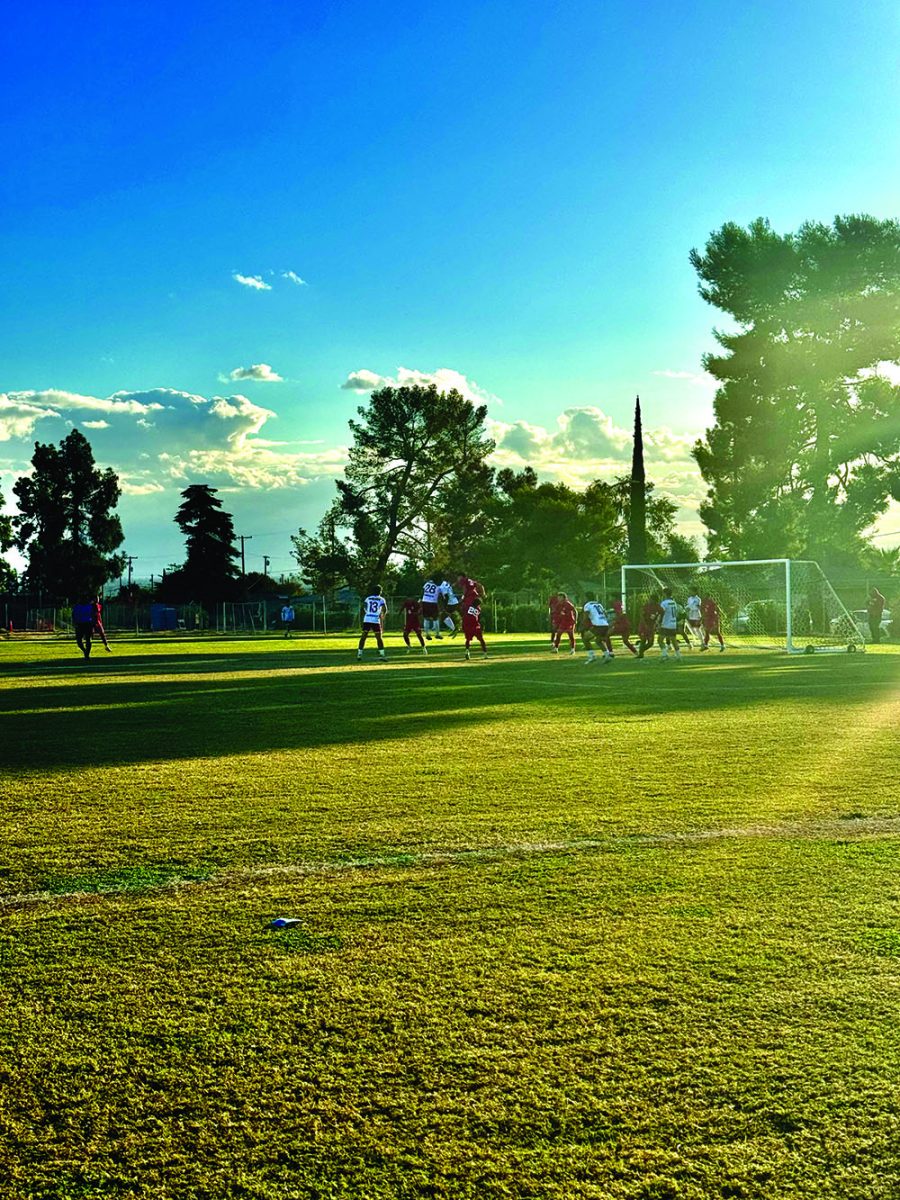 Renegades defending the ball in a corner kick vs Glendale.