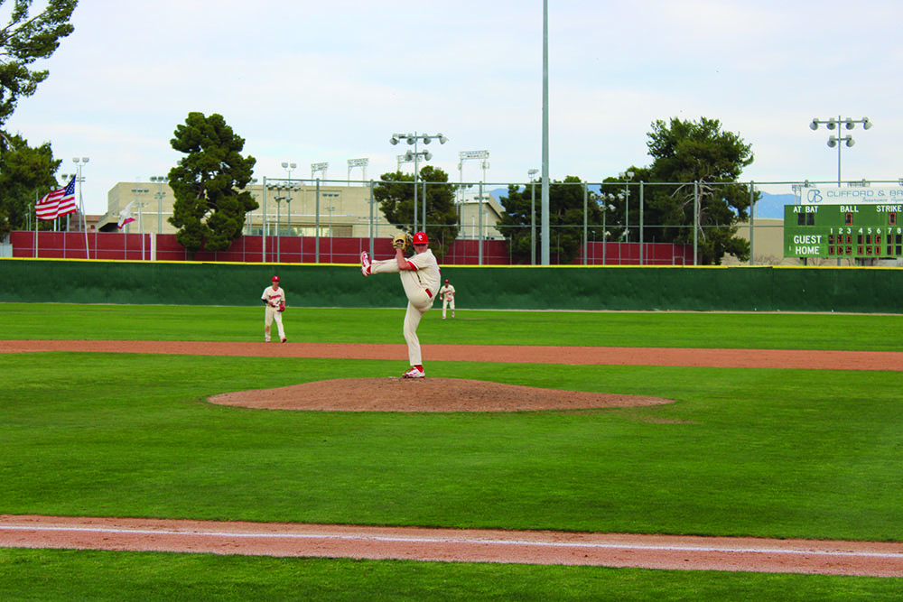 Elliott Radney winding up to pitch. 